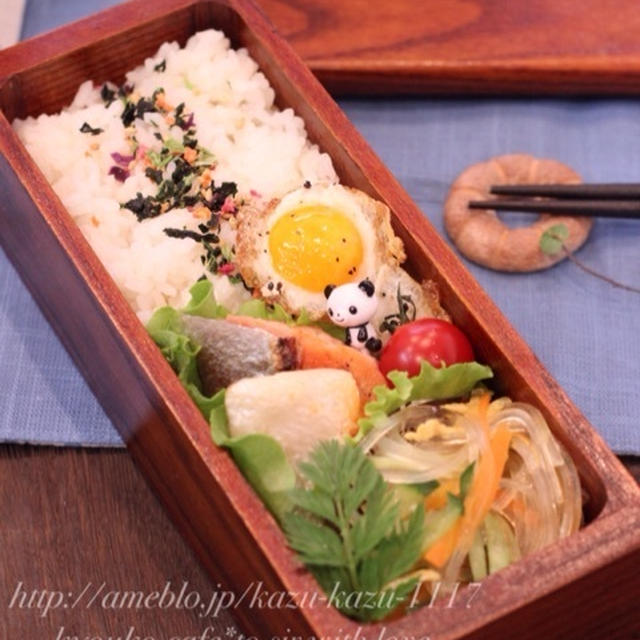 カフェ弁当☆焼き鮭弁当♬