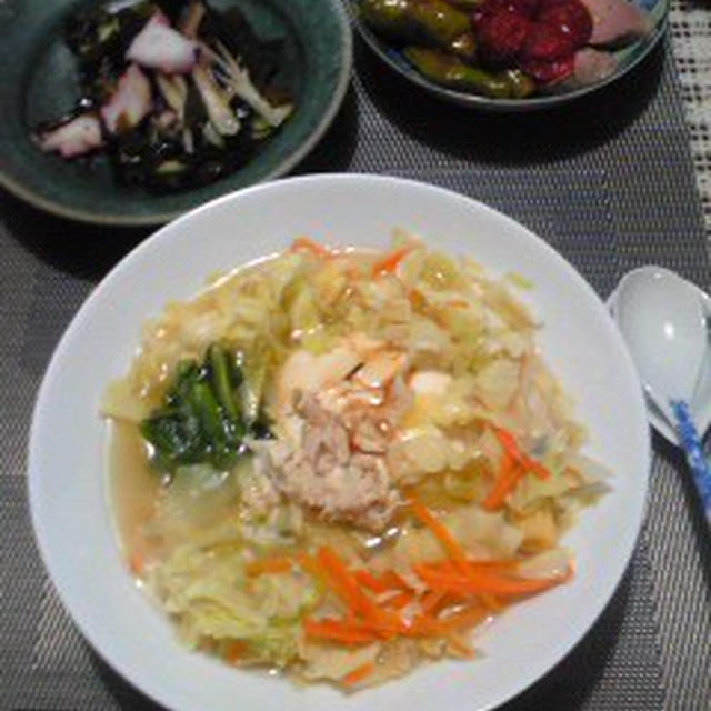 豆腐を美味しく酸辣湯で野菜の夜食