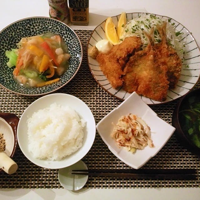 ヒレカツ＆鯵フライとか