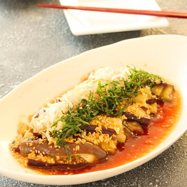 「レンジ蒸し茄子のサラダ」　さりお連載