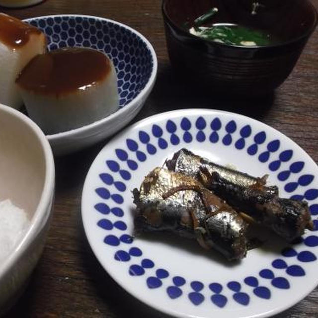 木漏れ日喫茶♪鰯の生姜煮と風呂吹き大根の超質素ごはん！と、鰯さん。。