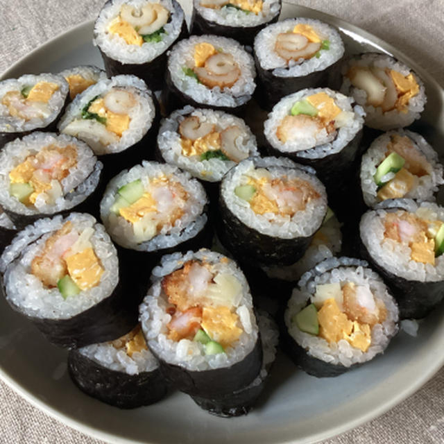 ストック食品だけでなんとか作るまきすし