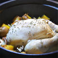 鶏丸の詰め物と野菜の蒸し煮