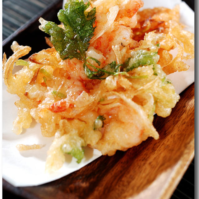 きし海老と長葱 三つ葉のかき揚げ .......... う、うっ、美味かった！！！