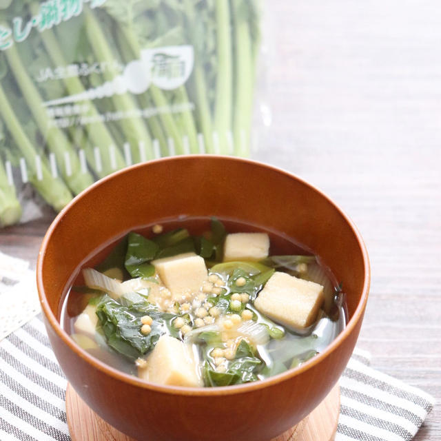 博多な花と高野豆腐のすまし汁☆