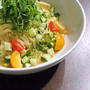 アボカドごまだれでいただく夏野菜の冷麺　#シマダヤ #もみ打ち #冷やし中華始めました