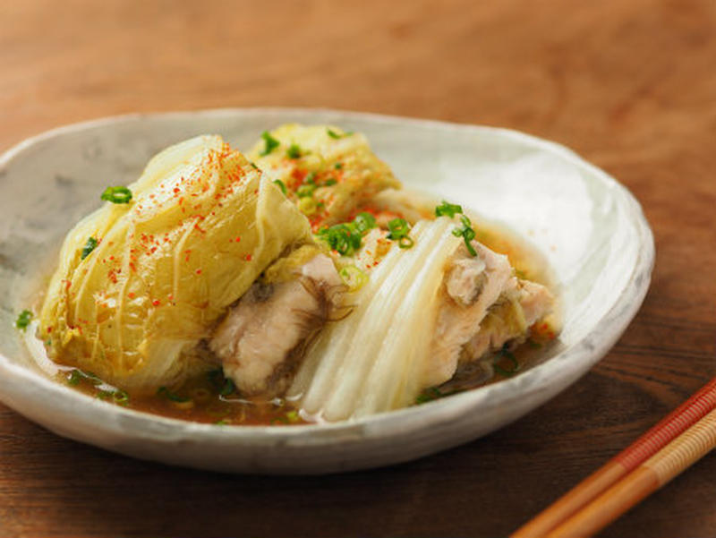 白菜と鶏むね肉の重ね蒸し