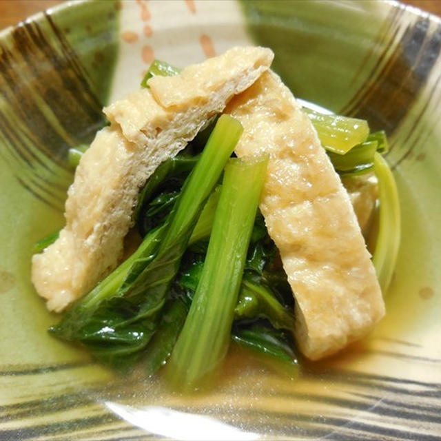 『小松菜とお揚げの炊いたん(煮物)　どすぇ 』　またまた柚子が届いたよ～　陸くん