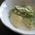 キャベツの青海苔豆乳スープ