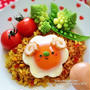 ＊目玉焼きひつじちゃんのっけWライス de 簡単ランチプレート＊