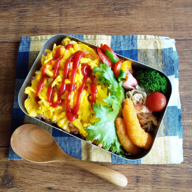 巻かずに簡単☆オムライス弁当♪