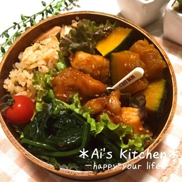 あるものを詰めただけのかなり茶色いお弁当♡