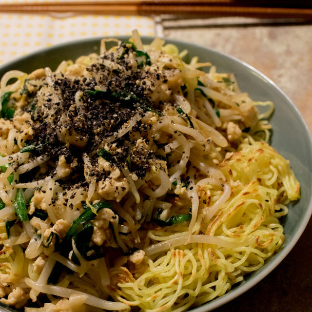 ”ヒルナンデス！シンプルレシピ　「にらとひき肉の香味焼きそば」”