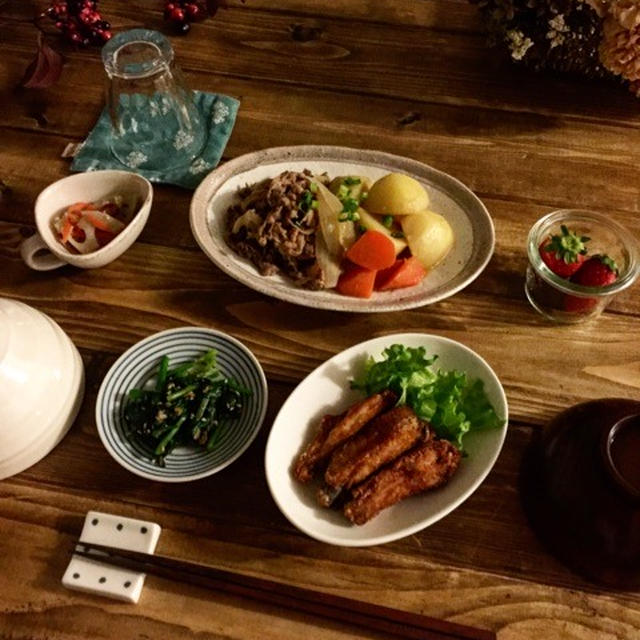 今日の夜ご飯はフライパンで20分の肉じゃが♪♪
