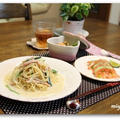 ヘルシー*ほうれん草とベーコンのクリームパスタなど