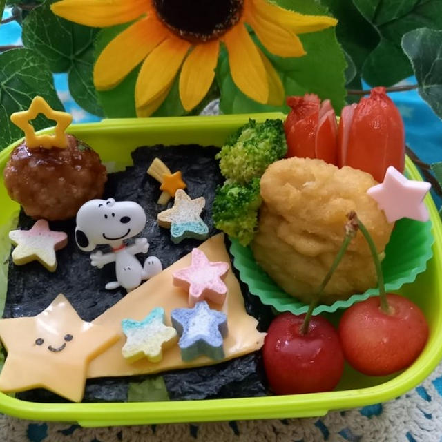 海苔弁で七夕弁当〖デコ弁〗  #平日お昼ご飯はお弁当or外食