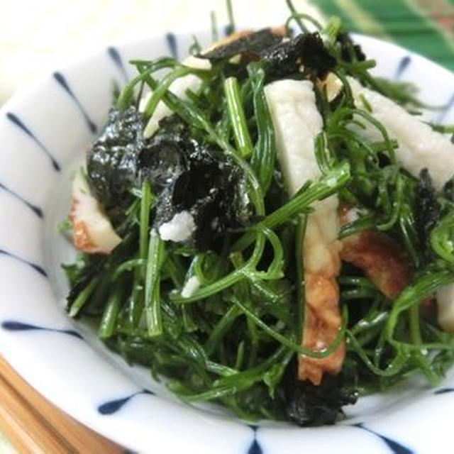 止まらない美味しさ♪　オカヒジキとちくわと海苔のナムル