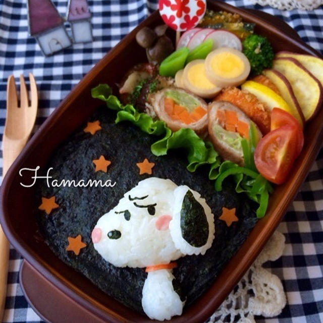 スヌーピーのお弁当♡主人のお弁当