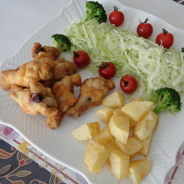 手羽元のから揚げ＆ポテトフライ★★★
