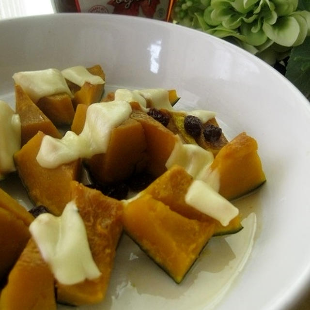 簡単★レンジ南瓜チーズのメイプルシロップ風味