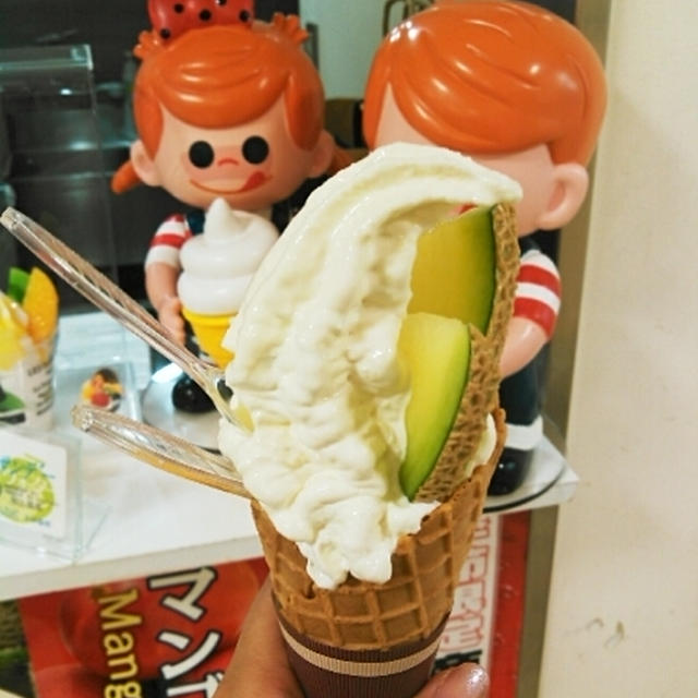 おやつ☆メロンのソフトクリーム～ウォーターメロン