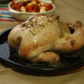 Brined Roast Chicken !!! ローストチキン・クリスマス用・ブライン（塩水に漬け込む）方法で。 by 雨降りお月rさん