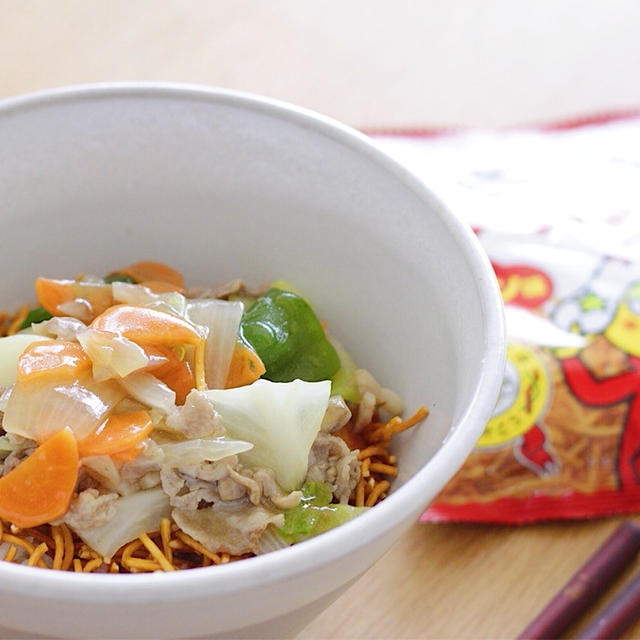 簡単がっつり★パリパリ餡掛け丼