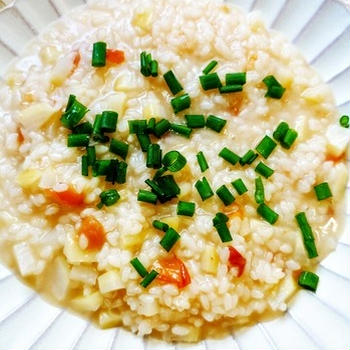 絶品♪大根の皮と梅干の白だしリゾット。°