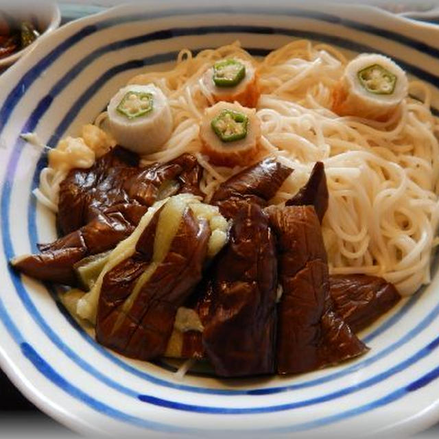 焼きナスそうめん