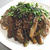 そばメニュー。茄子の肉味噌炒めのせぶっかけそば。そうめん瓜？