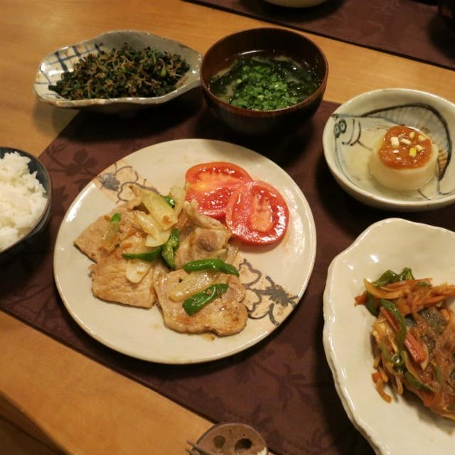 「豚生姜焼」と「大根使い切り」の晩ご飯　と　１２月の家庭菜園♪