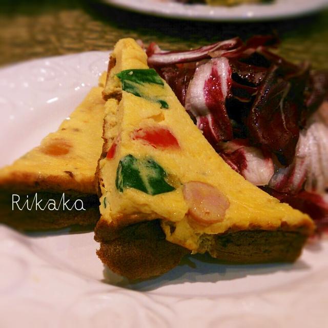 ほうれん草とソーセージのフリッタータ