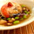 かつお梅味の蓮根まんじゅう。椎茸と枝豆のあんかけで*･゜ﾟ･*:.｡..｡.:*･゜