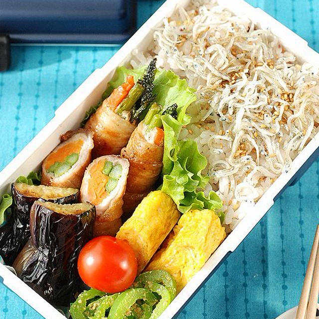 【男子高校生】豚のアスパラ巻き弁当