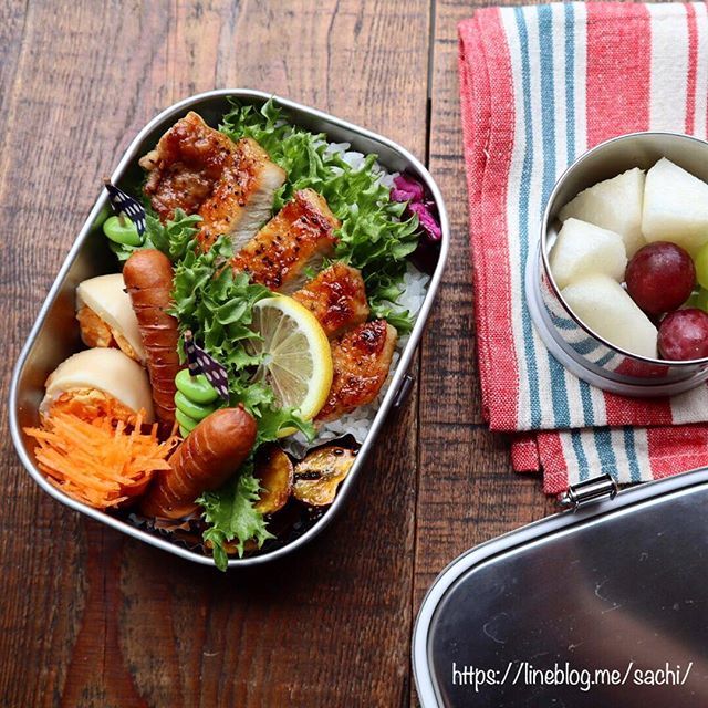 ポークソテーのっけ弁当♡【#お弁当#のっけ弁】
