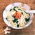 明太と春菊の卵あんかけうどん