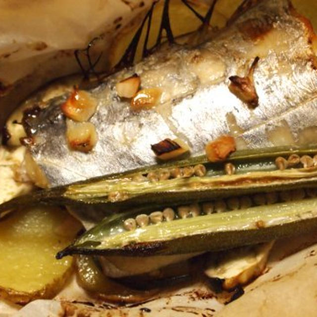 太刀魚と夏野菜の紙包み焼き