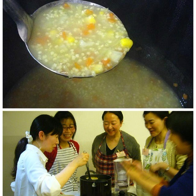 【もちきびで自然のとろみ！甘味のあるスープを作ります♪】