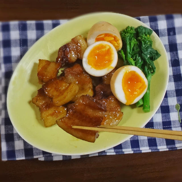 フライパンで簡単！超こってり♪豚肉角煮風照り焼きの作り方