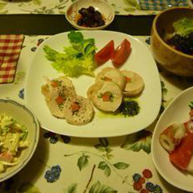 夕飯（チキンロール；塩麹）
