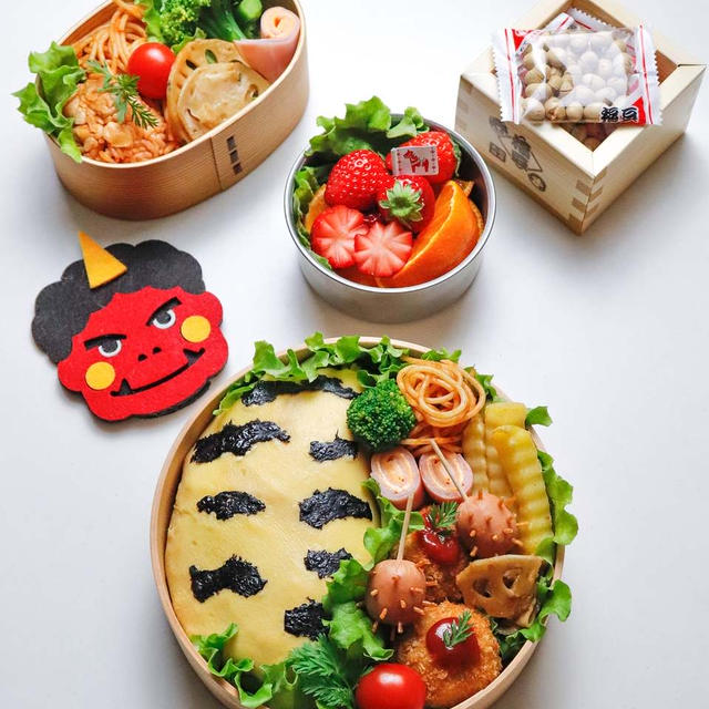 可愛いお弁当を旦那に持たせる嫌がらせ弁当「節分オムライス編」