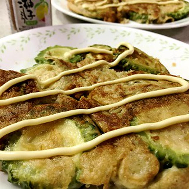 思いつきで出来上がったゴーヤのお好み焼き風！旨い♪