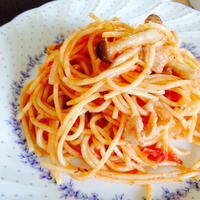 簡単♪豚バラとキノコのトマトクリームスパゲティ♡