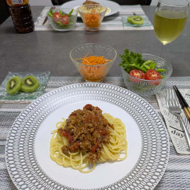 ミートソーススパゲティの献立。義母の家の片付け。