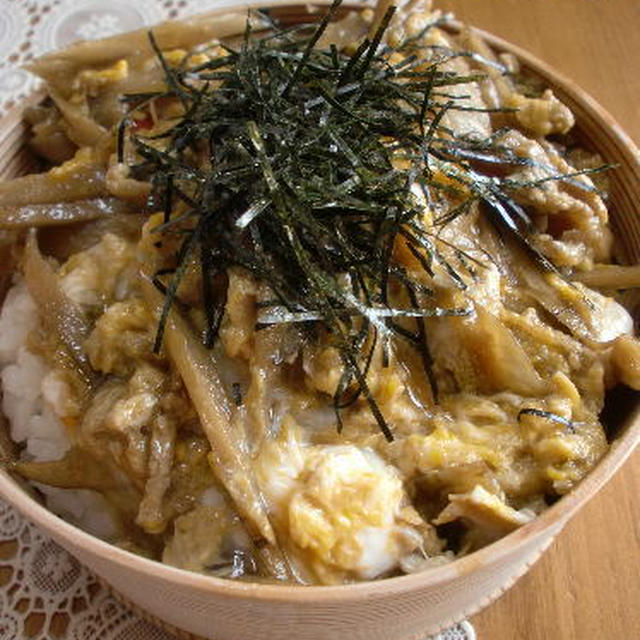 きんぴらごぼうの卵とじ弁当＊桜のあんにん