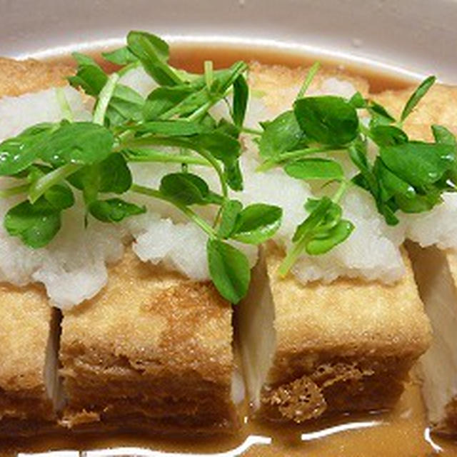厚揚げ(生揚げ)で揚げ出し豆腐風☆レンジで3分半！