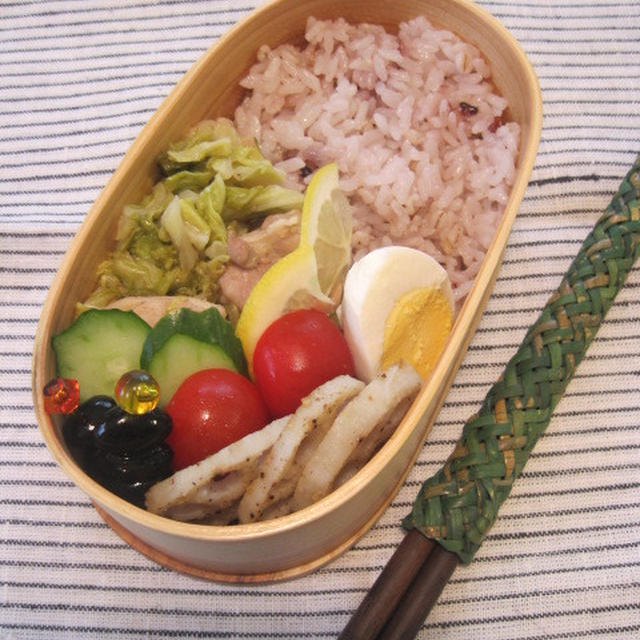 春キャベツと鶏肉のレモン炒め弁当
