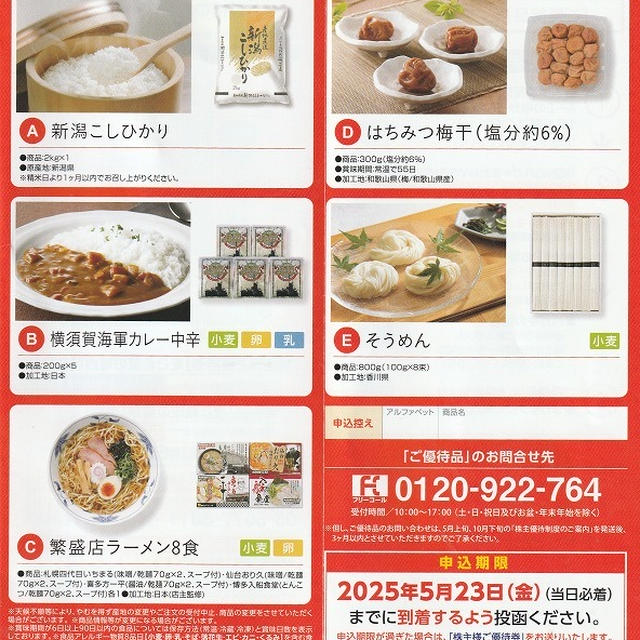 本日の優待案内　ユナイテッドスーパーマーケットホールディングス
