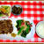 １人晩ご飯初日は、薄切り肉のソテー