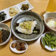 パンガシウスの昆布蒸しで和風に晩酌